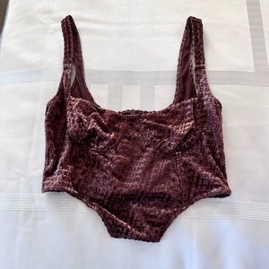 Skims brown chestnut velour corset crop top size medium - never worn